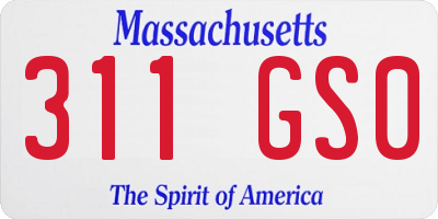 MA license plate 311GS0