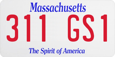 MA license plate 311GS1
