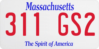 MA license plate 311GS2