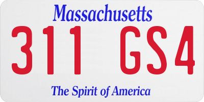 MA license plate 311GS4