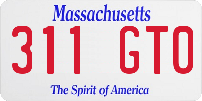 MA license plate 311GT0