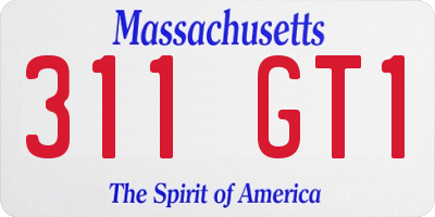 MA license plate 311GT1