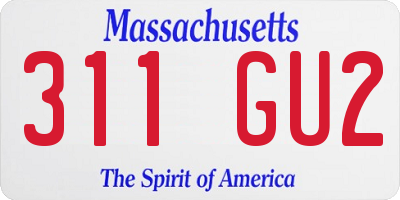 MA license plate 311GU2