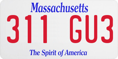 MA license plate 311GU3