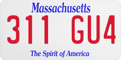 MA license plate 311GU4
