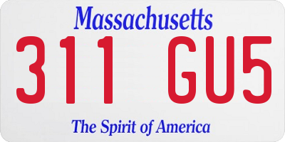 MA license plate 311GU5