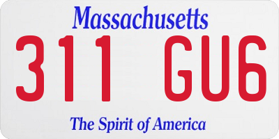MA license plate 311GU6
