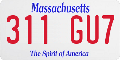 MA license plate 311GU7