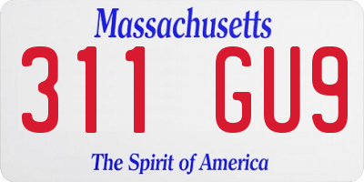 MA license plate 311GU9