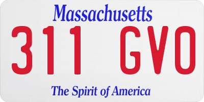 MA license plate 311GV0