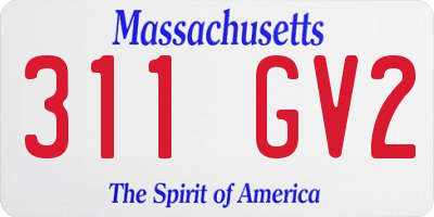 MA license plate 311GV2