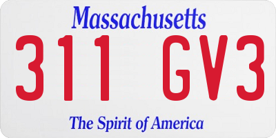 MA license plate 311GV3