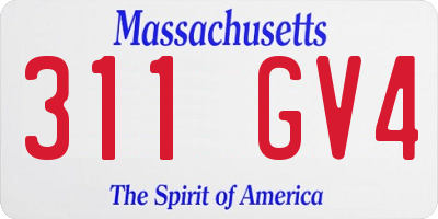 MA license plate 311GV4