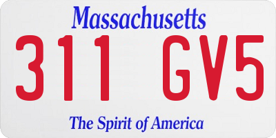 MA license plate 311GV5