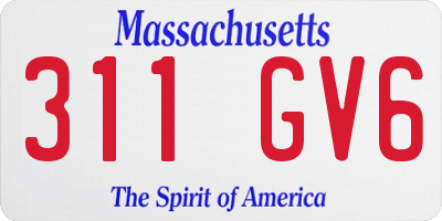 MA license plate 311GV6
