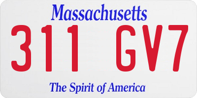 MA license plate 311GV7