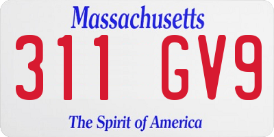 MA license plate 311GV9