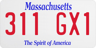 MA license plate 311GX1