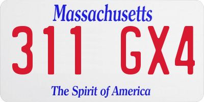 MA license plate 311GX4