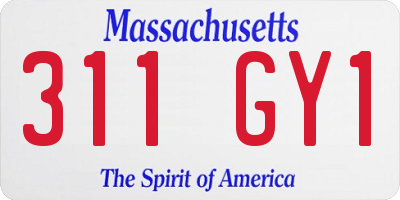 MA license plate 311GY1