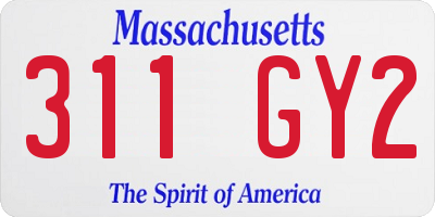 MA license plate 311GY2