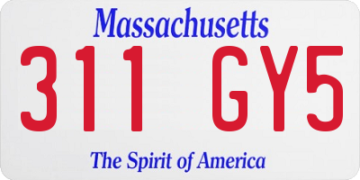 MA license plate 311GY5