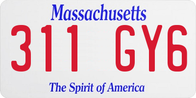 MA license plate 311GY6
