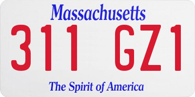 MA license plate 311GZ1