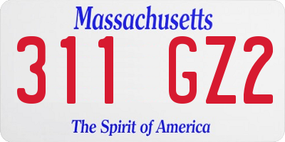 MA license plate 311GZ2