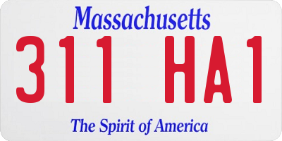 MA license plate 311HA1
