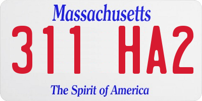 MA license plate 311HA2