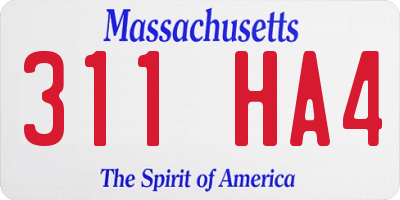 MA license plate 311HA4