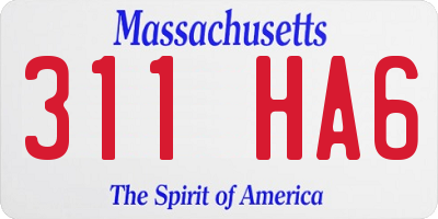 MA license plate 311HA6