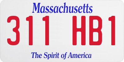 MA license plate 311HB1