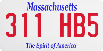 MA license plate 311HB5