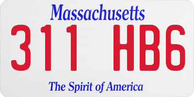 MA license plate 311HB6