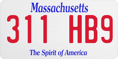 MA license plate 311HB9