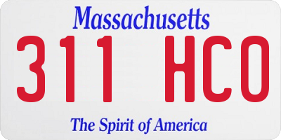 MA license plate 311HC0