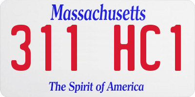 MA license plate 311HC1