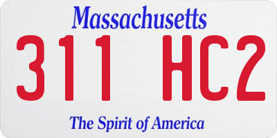 MA license plate 311HC2
