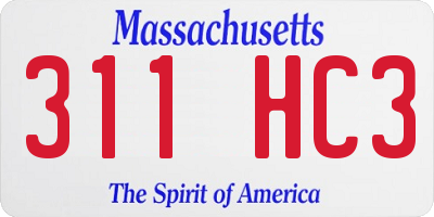 MA license plate 311HC3