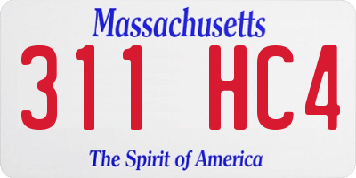 MA license plate 311HC4