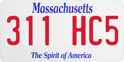 MA license plate 311HC5