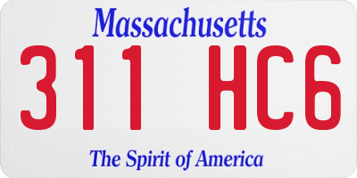 MA license plate 311HC6