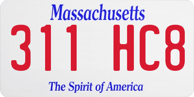 MA license plate 311HC8