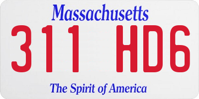 MA license plate 311HD6