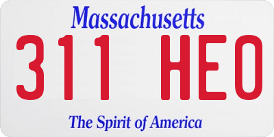 MA license plate 311HE0