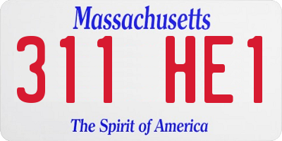 MA license plate 311HE1
