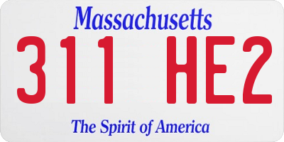 MA license plate 311HE2