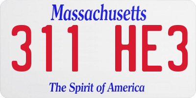 MA license plate 311HE3